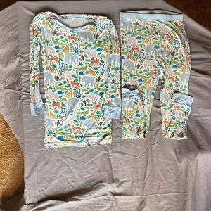 Little Sleepies Multicolor Super Soft Animal Pajama Set
